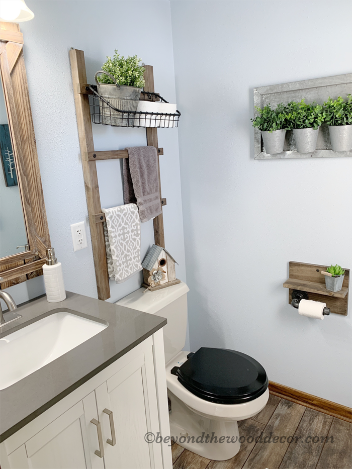 Half Bath Makeover Beyond The Wood Diy Decorating On A Budget